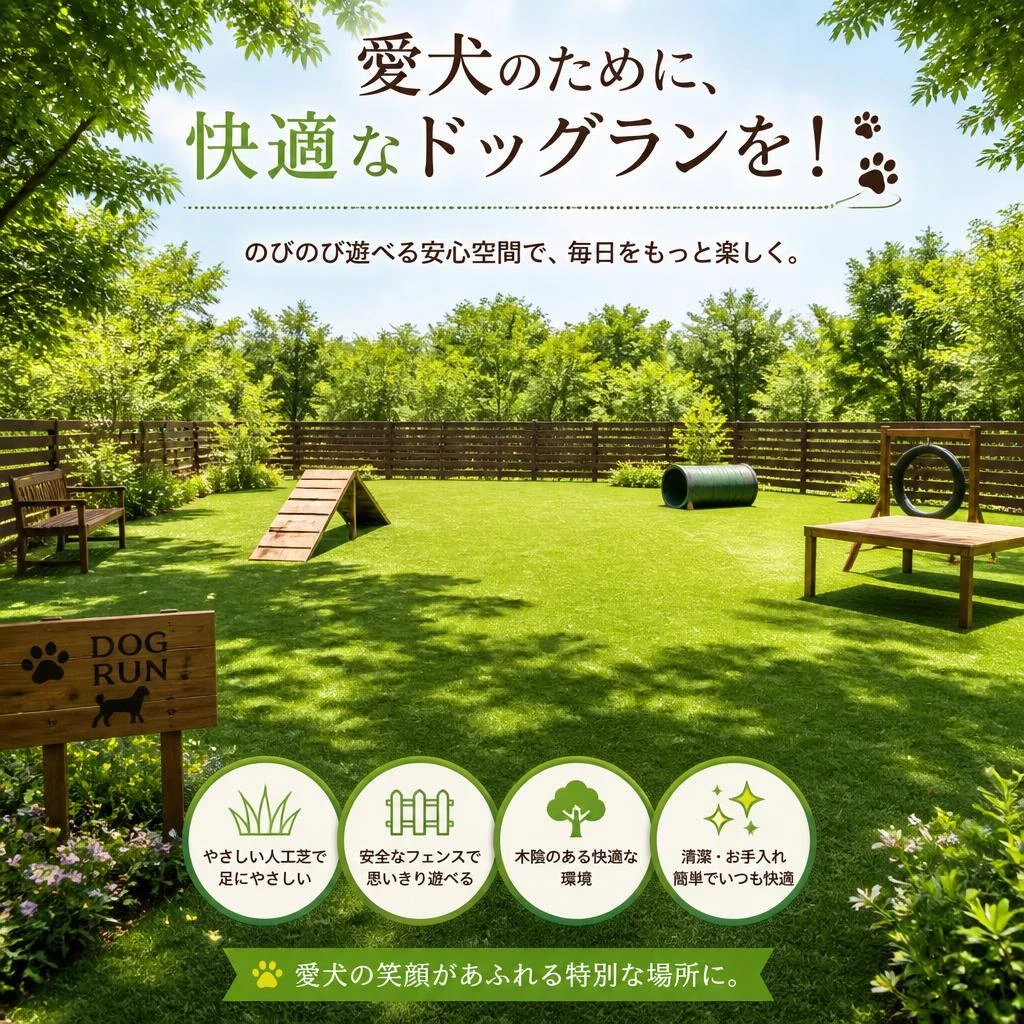 愛犬のために、快適なドッグランを！